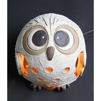 信楽焼 白フクロウ照明 和風 やさしい 幻想的 インテリア 明り ギフト