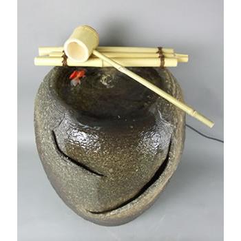 信楽焼 つくばい 水音の電動ツクバイ 循環式 陶器 蹲 水琴窟 すいきん