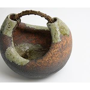 信楽焼 古陶つる渡し花器 和風 癒し 壷 つぼ 花瓶 花器 花入れ 陶器