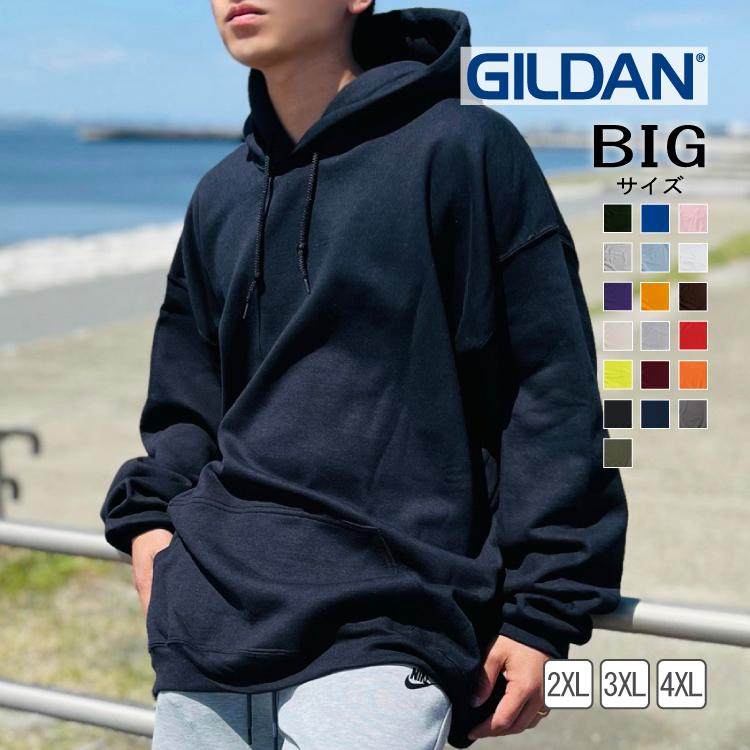 GILDAN（ギルダン） パーカー メンズ 大きい 大きめ 無地 厚手 黒