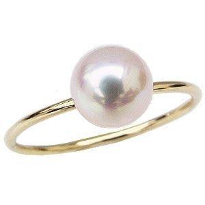 パール リング 普段使い k18 18k 18金 真珠指輪 本真珠 イエロー