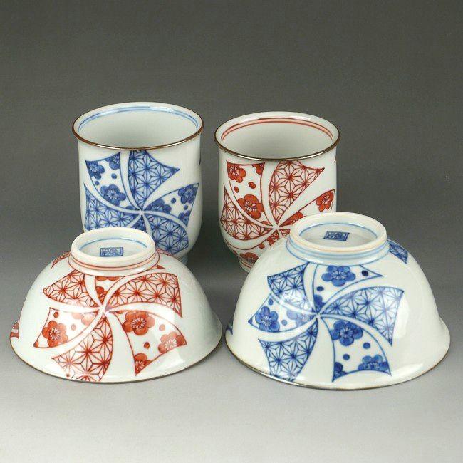 京焼 清水焼 花車夫婦湯呑と夫婦茶碗セット 岩華 : 松韻堂 Yahoo!店