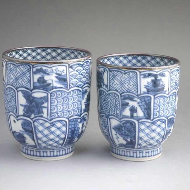 京焼 清水焼 菊彫祥瑞夫婦湯呑 壹楽 : 松韻堂 Yahoo!店 - 通販 - Yahoo