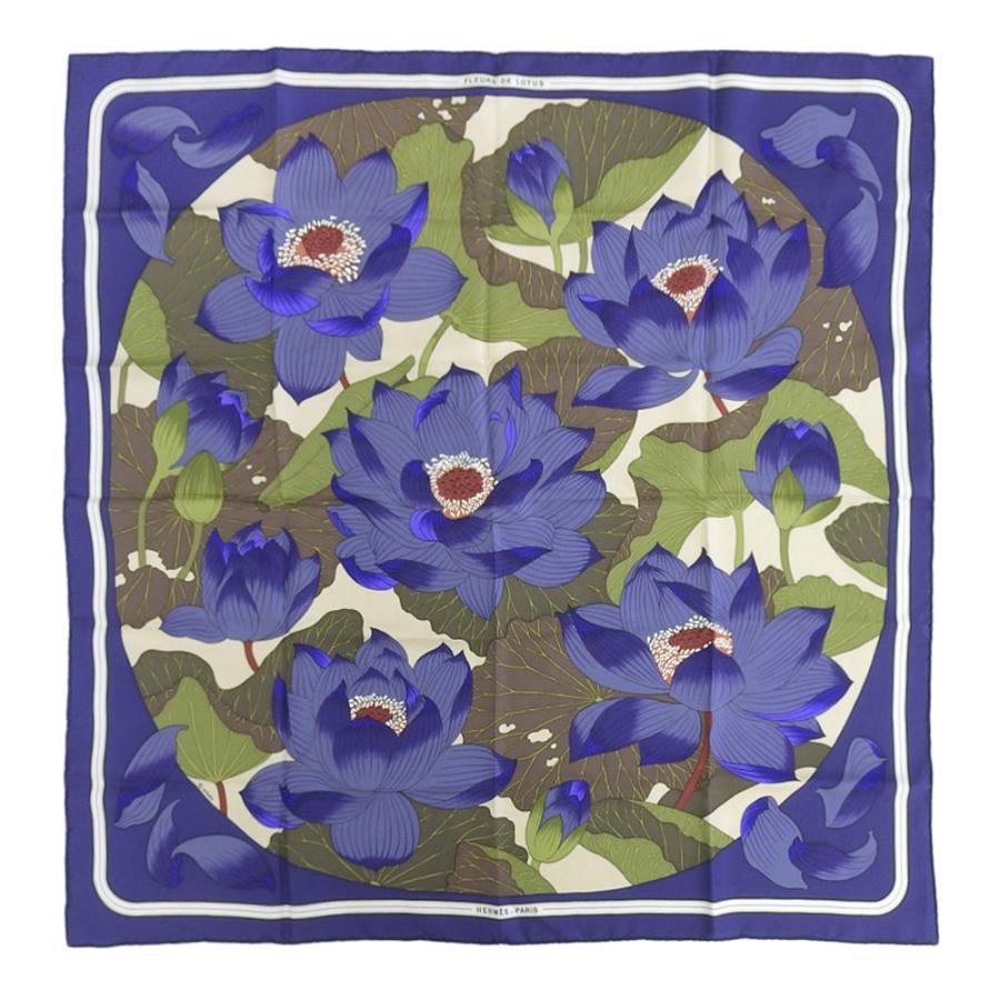 HERMES（エルメス） カレ90 FLEURS DE LOTUS ロータスの花 スカーフ