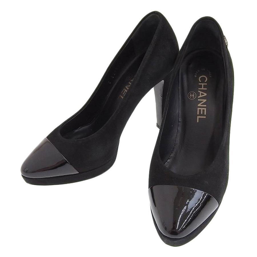 CHANEL（シャネル） パンプス ヒール ココマーク スエード 黒 サイズ