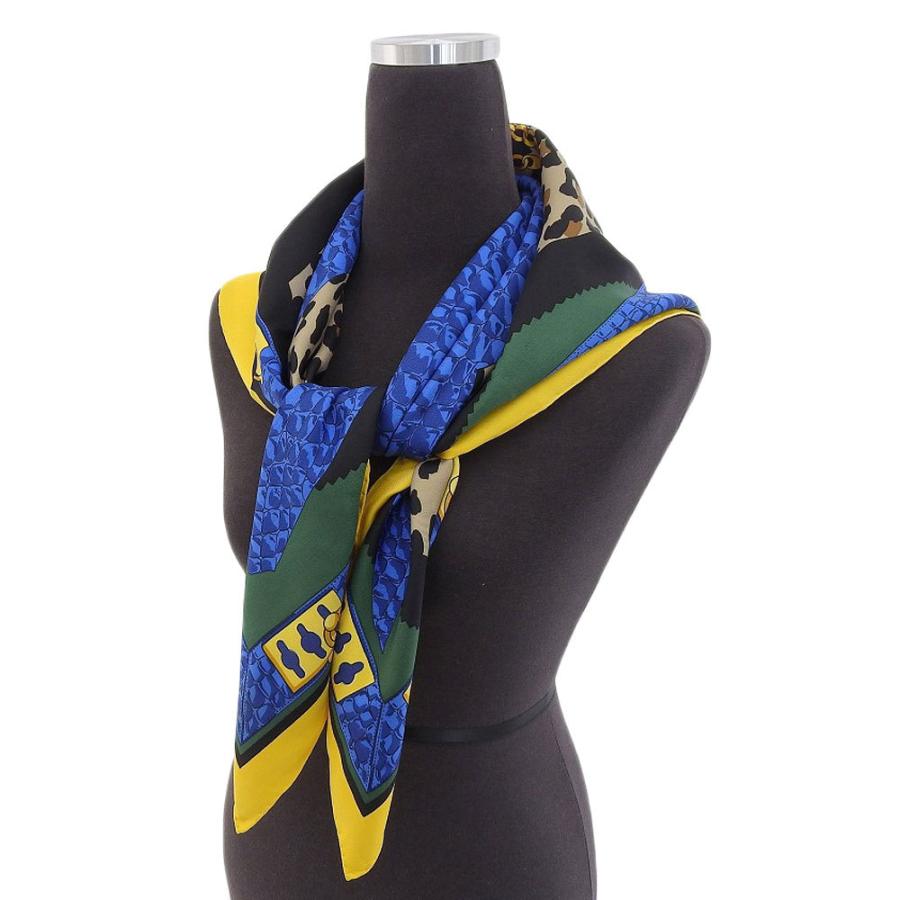 CELINE（セリーヌ） 豹柄 ヒョウ レオパード 大判 スカーフ シルク