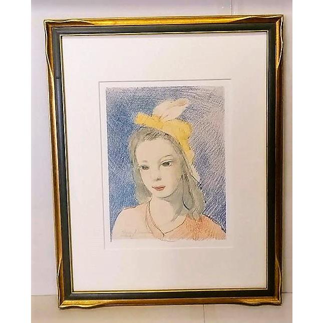 マリー・ローランサン「MarriceLaurencin」額装品 複製画 額縁外寸44.5