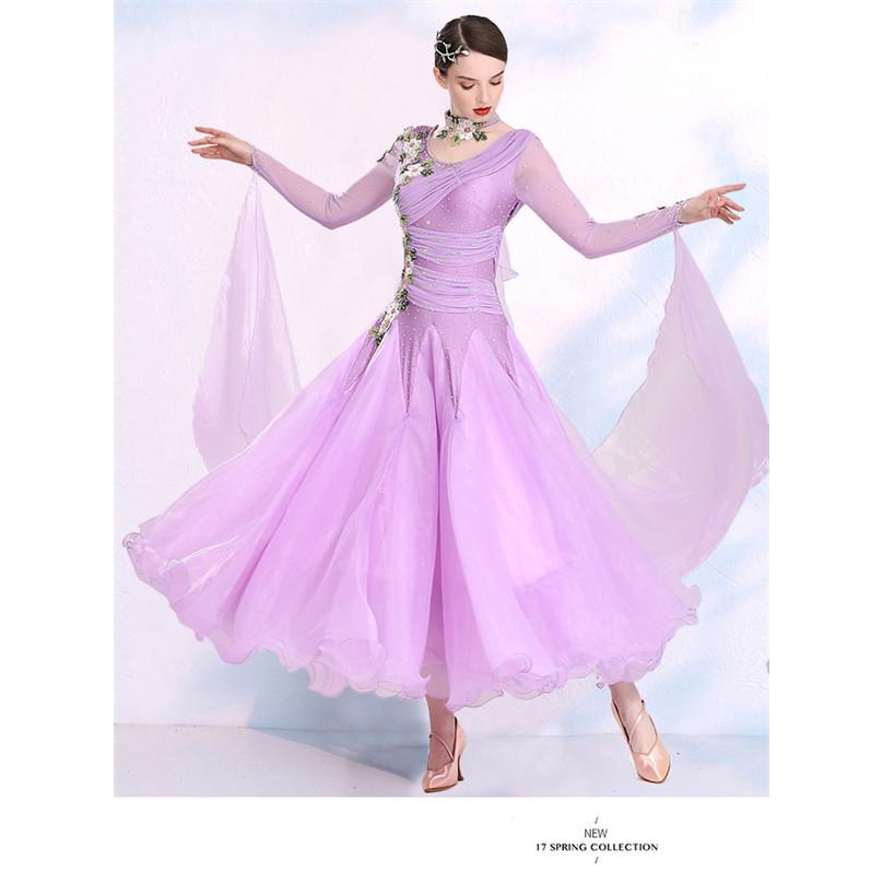 社交ダンス ワンピース モダンドレス 大きいサイズ 長袖 社交ダンス