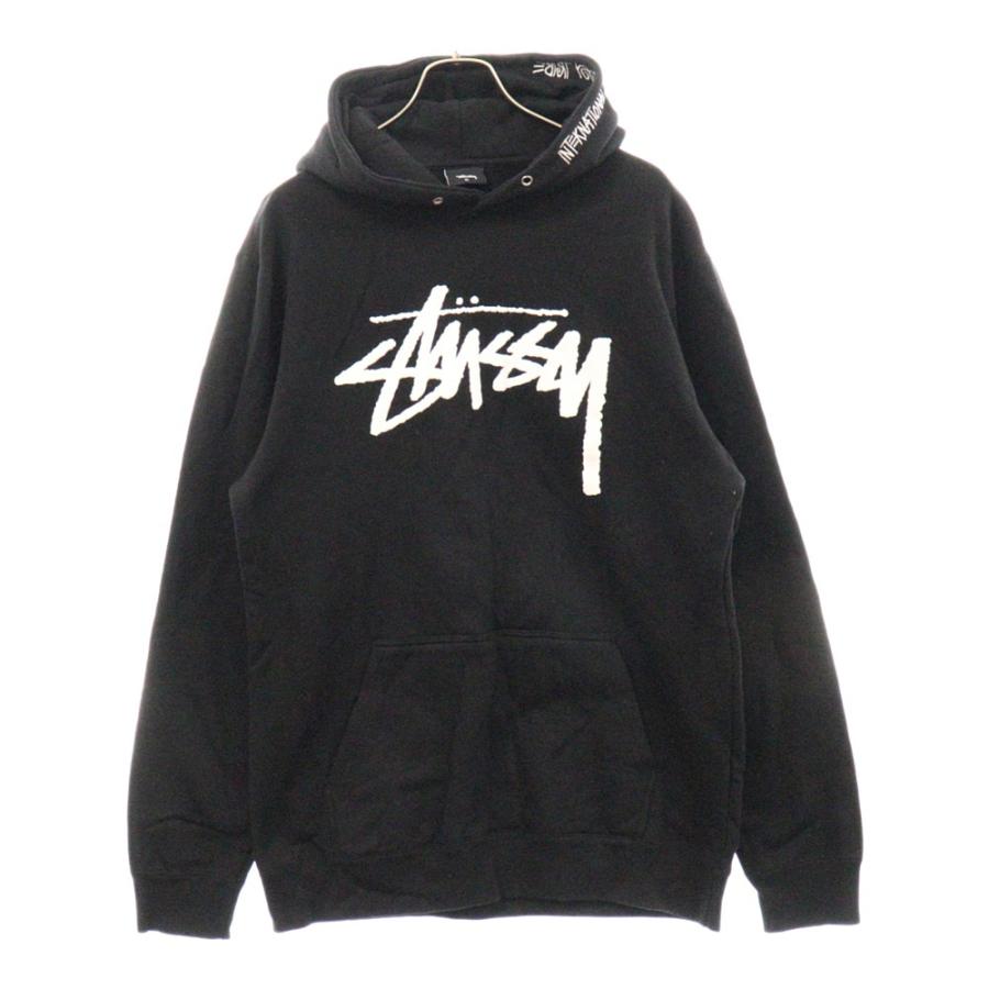 STUSSY（ステューシー） フード刺繍フロントロゴプリントプルオーバー