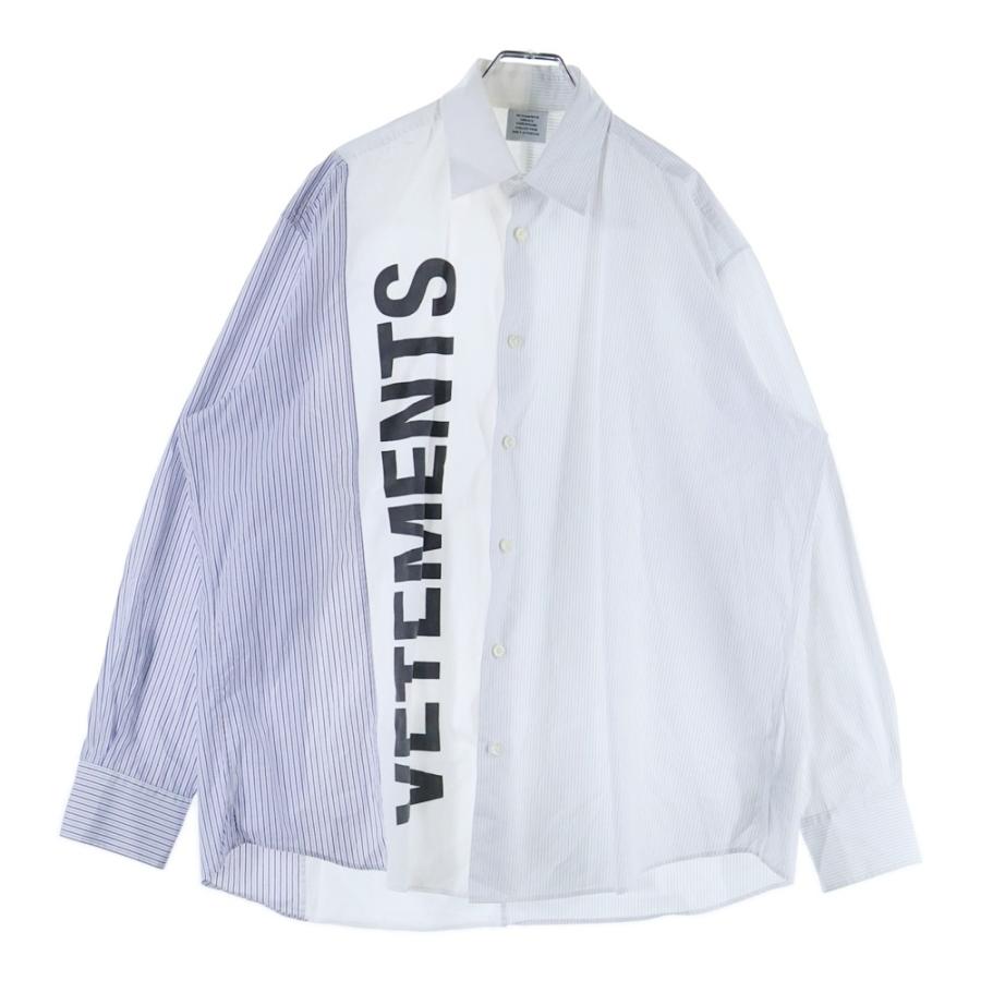 VETEMENTS（ヴェトモン） 21AW Cut-Up Logo Shirt フロントロゴ