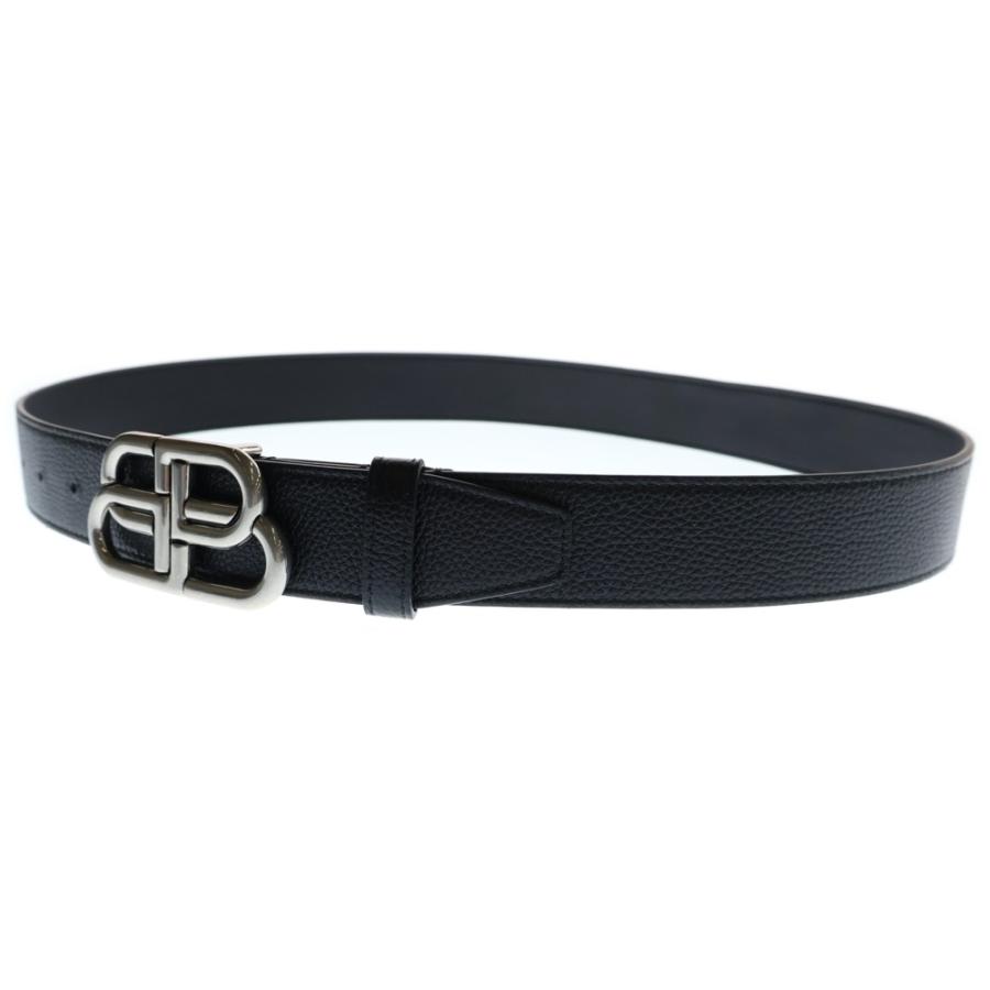 BALENCIAGA（バレンシアガ） BBロゴ シルバーバックル レザーベルト