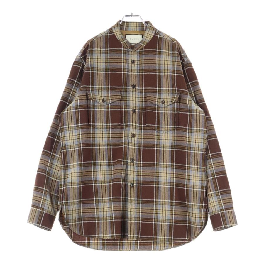 GUCCI（グッチ） Wool Checked L/S Shirt ウール チェック スタンド