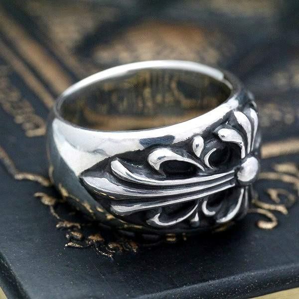 フローラルクロスリング シルバー925 メンズ シルバー リング