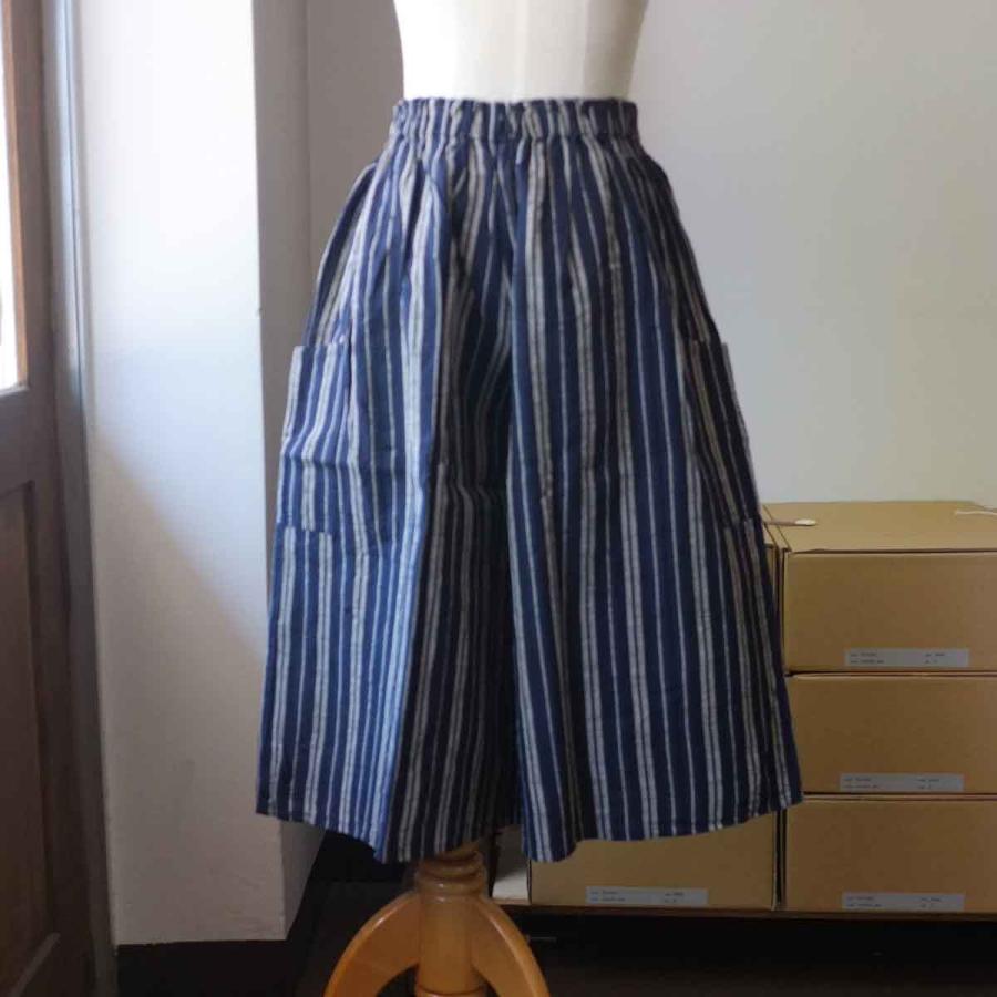 YAMMA ヤンマ産業 会津木綿 キュロットパンツ acr-pt 縞 5 colors