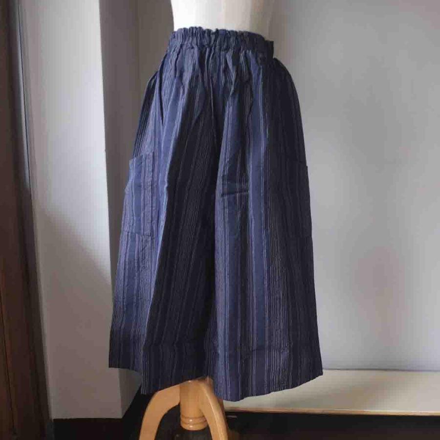 YAMMA ヤンマ産業 会津木綿 キュロットパンツ acr-pt 縞 5 colors