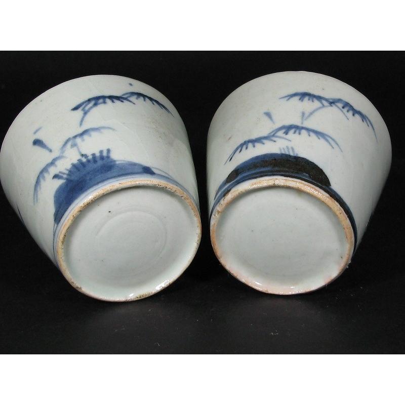 古伊万里 厚底高台 楓文そば猪口 古伊万里 厚底高台 楓文そば猪口