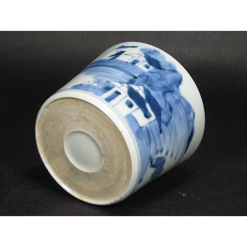 古伊万里 染付 山水文 見込み帆掛け舟 蛇の目高台 蕎麦猪口 (23) : SK