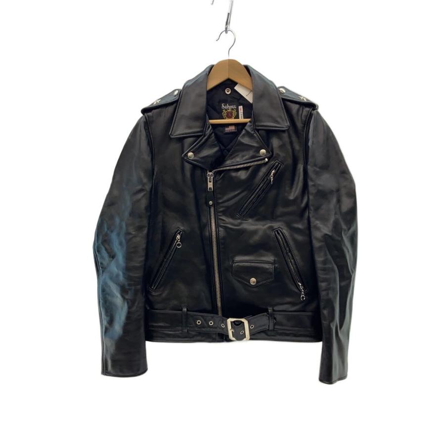 Schott◇613UHT HORSEHIDE ONE STARダブルライダースジャケット/36/馬