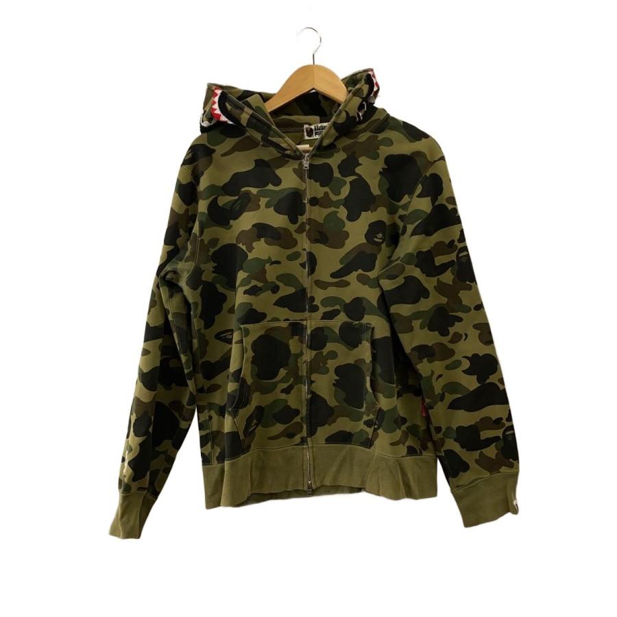 A BATHING APE◇シャークパーカー/GORE WINDSTOPPER/XL/コットン/GRN