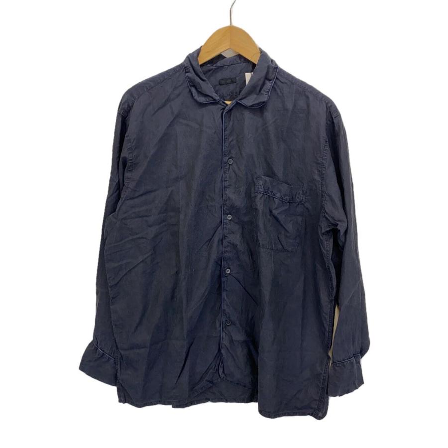 COMOLI◇コモリ/長袖シャツ/2/シルク/NVY/無地/V01-02015 : セカンド