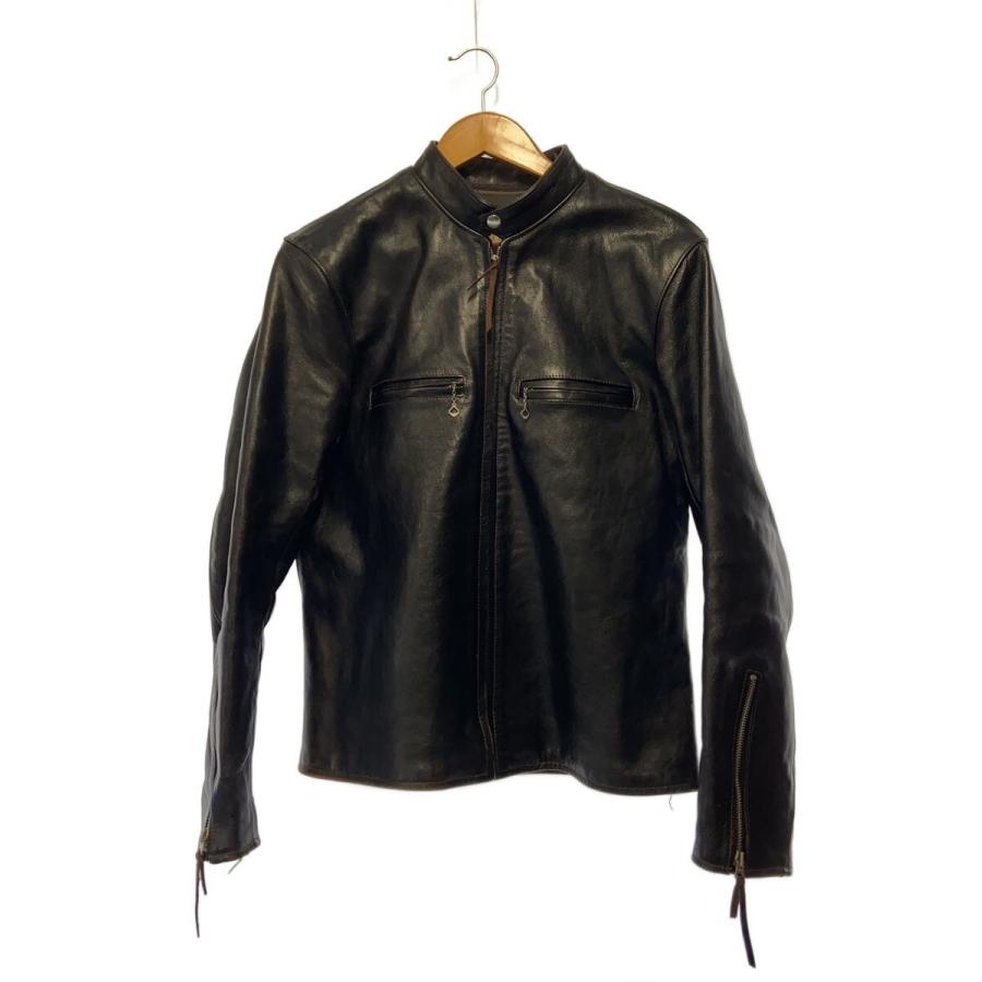 BUCO◇J-100/ホースハイド/茶芯/シングルライダースジャケット/42/馬革