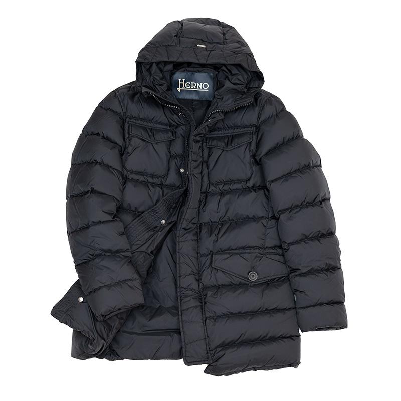 HERNO（ヘルノ） ブラック フーデット 4ポケット POLAR-TECH ダウン