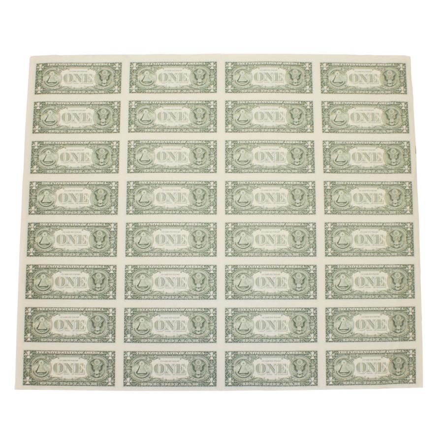 レア】本物のアメリカ1ドル紙幣未裁断32面シート（米ドル$32分！）状態