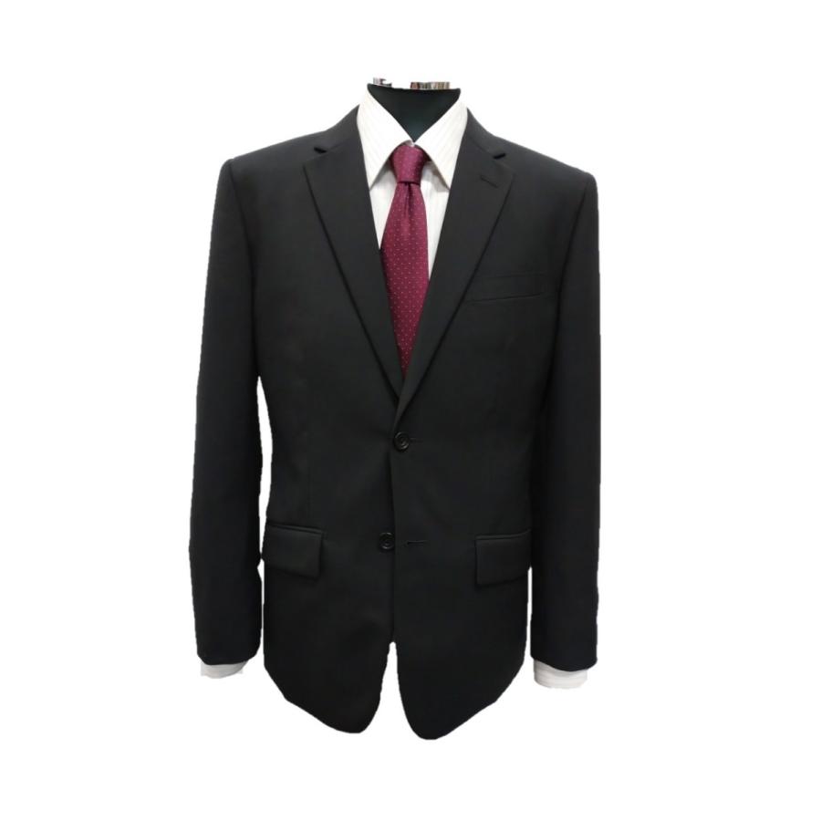B級品 サイズY4黒無地 スリム2つボタンノ―タックスーツ 春夏