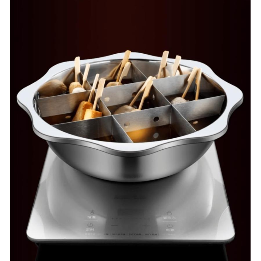 家庭用おでん鍋 36cm おでん分割鍋 調理用ステンレス卓上鍋 IH調理器具