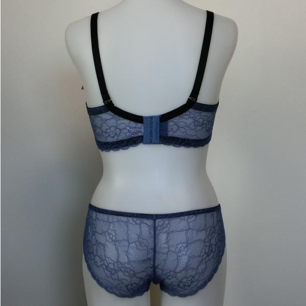 E75-L F70-M F75-L F80-L】Sanei ブラジャー＋レースショーツ 青 0591