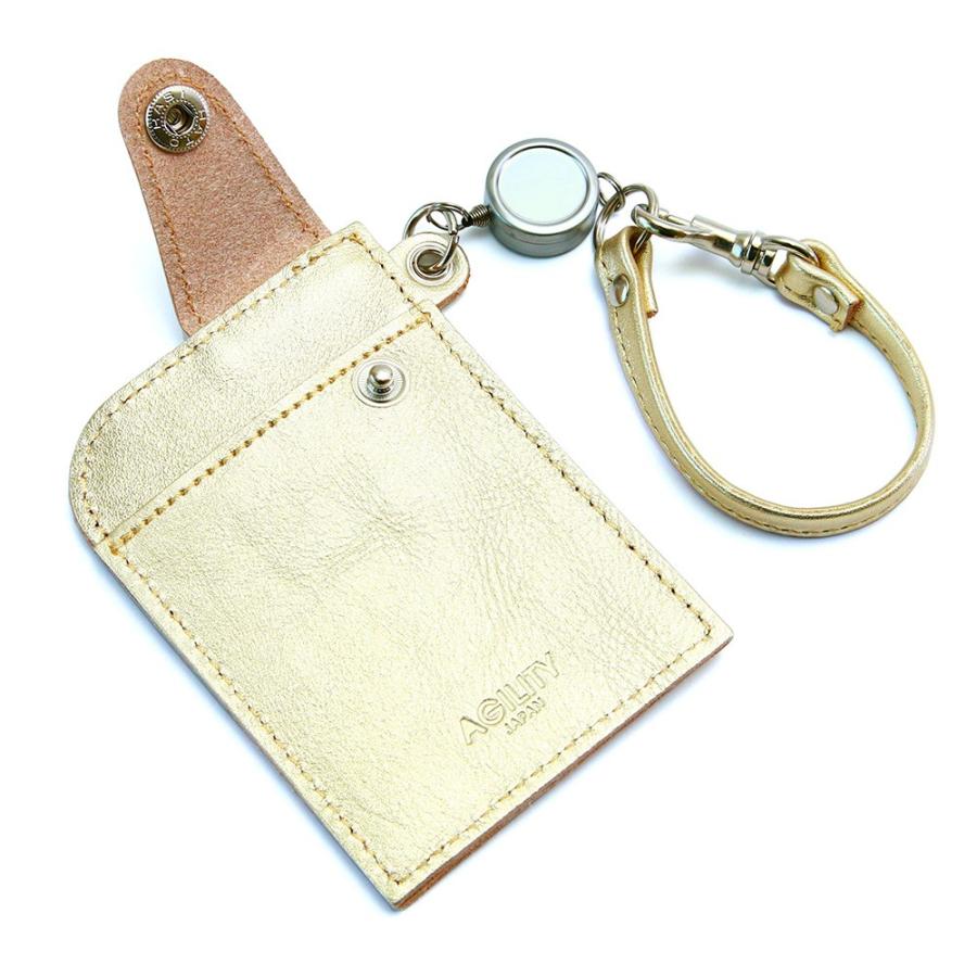 AGILITY（アジリティ） パスケース リール付き ゴールド シルバー 箔