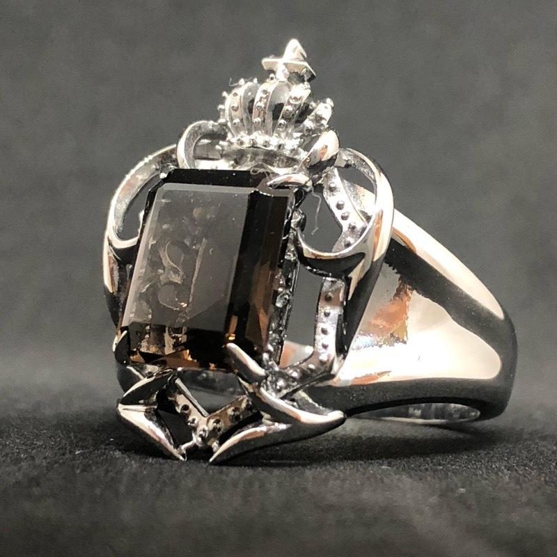 SV925 リング スモーキー クォーツ 煙 水晶 シルバー 銀 アクセサリー