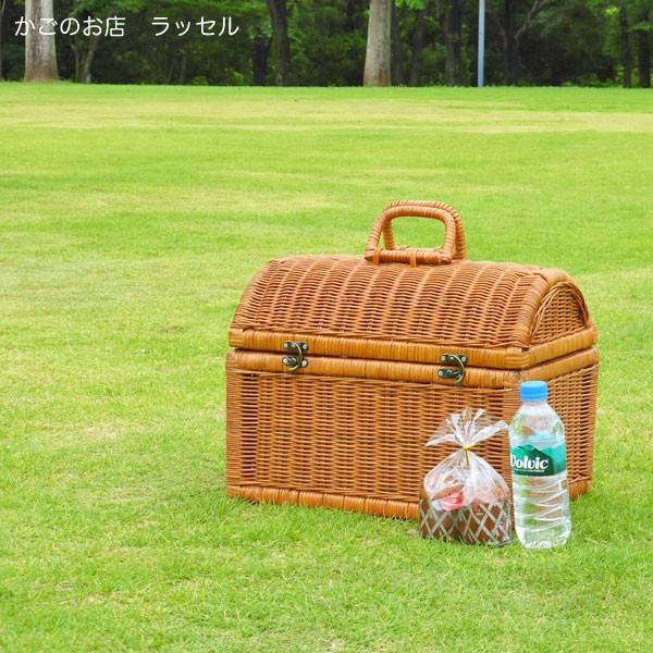 籐 ピクニックバスケット トランク型 かご 籐かご 藤カゴ レジャー