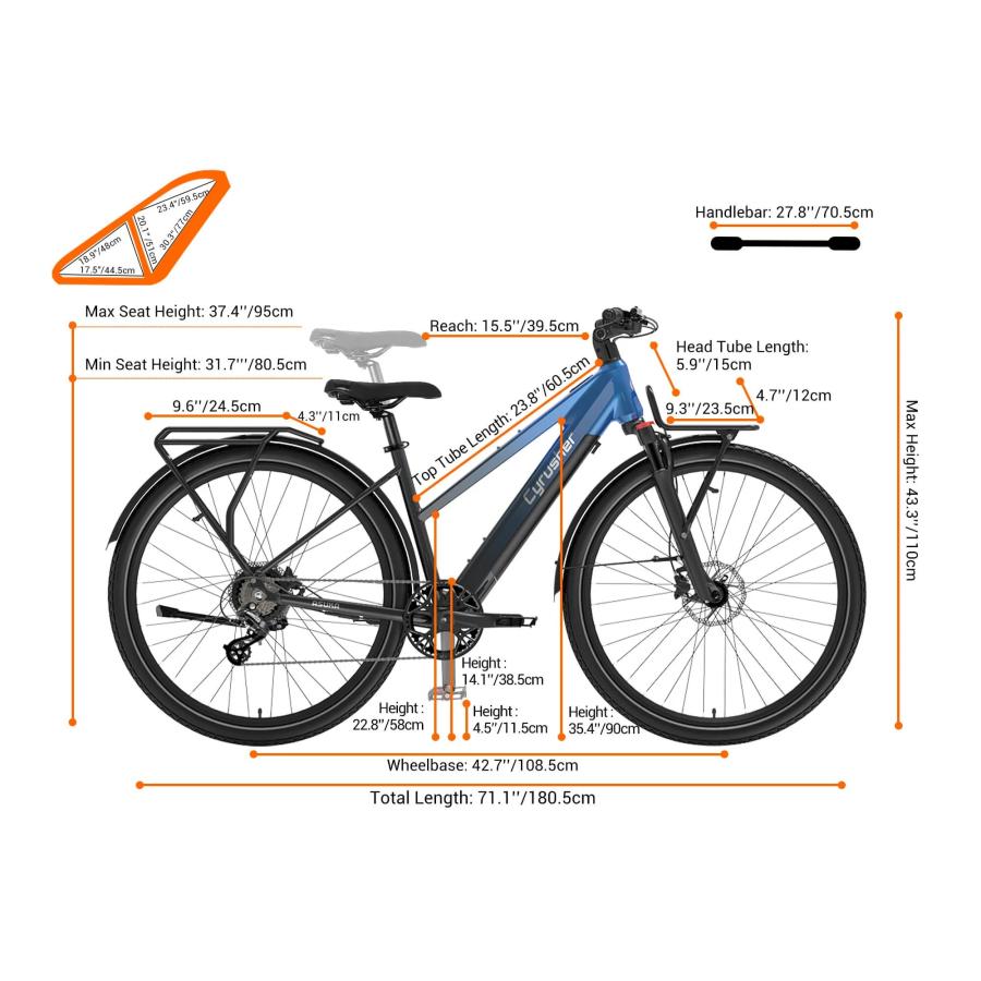 ブラック売切れ Cyrusher Asuka 電動アシスト自転車 700C 約29インチ