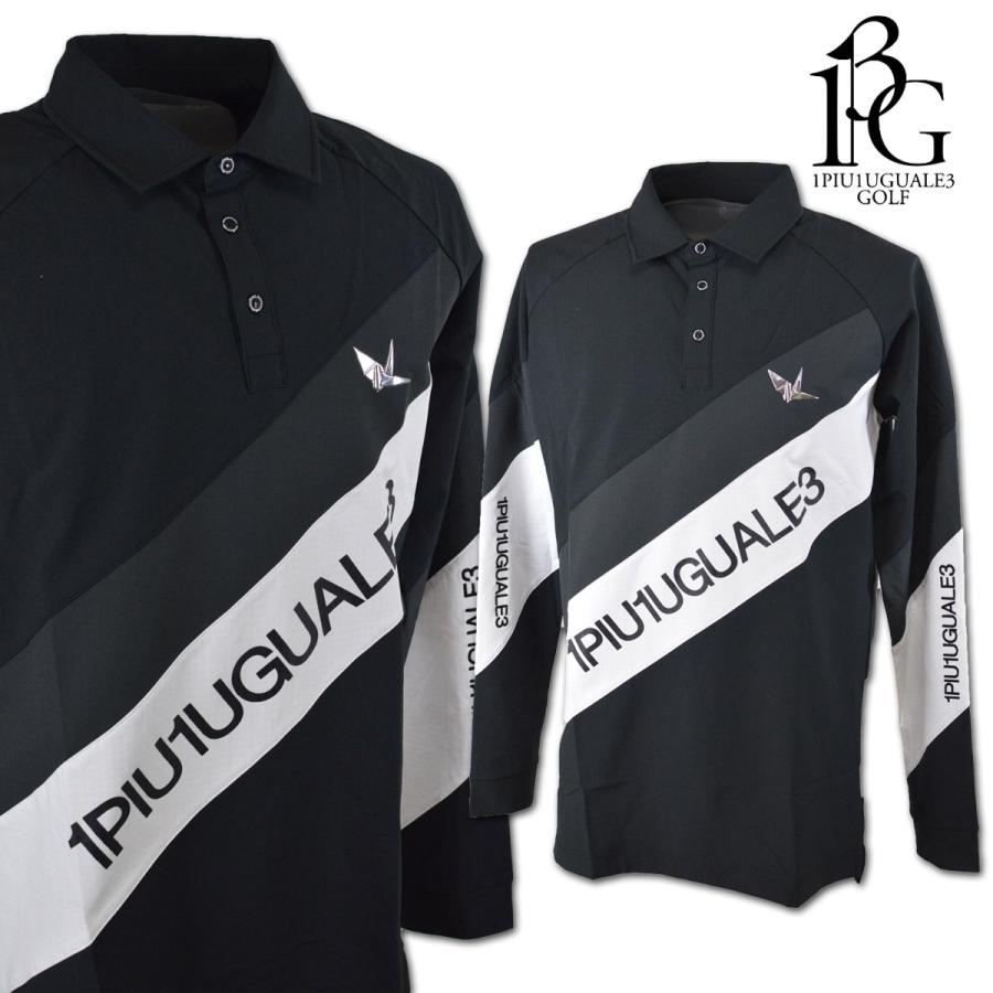 1PIU1UGUALE3 GOLF 長袖ポロシャツ M L ウノピゥウノウグァーレトレ