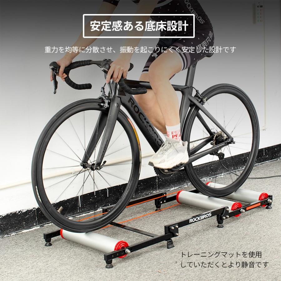 ROCKBROS サイクルトレーナー 静音 3本ローラー 折り畳み式