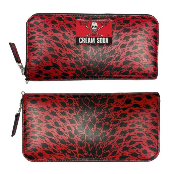 クリームソーダ（CREAM SODA） CSラウンドファスナーウォレット レッド
