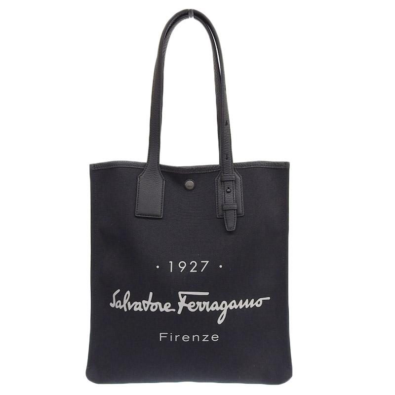 FERRAGAMO（フェラガモ） トートバッグ キャンバス/レザー ブラック