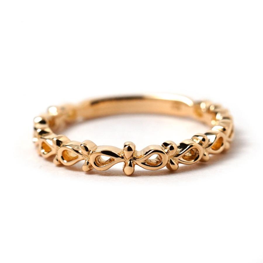 K18 アイビー リング レディース 地金 指輪 ピンキーリング 18k