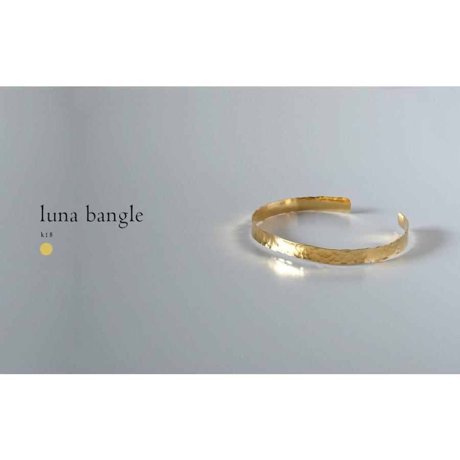 ブレスレット レディース K18 ルーナ バングル 18k 18金 槌目 ハンマー