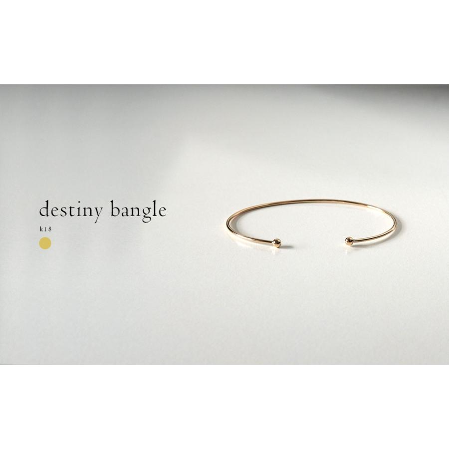 K18 ディスティニー バングル レディース ブレスレット 細身 地金 華奢