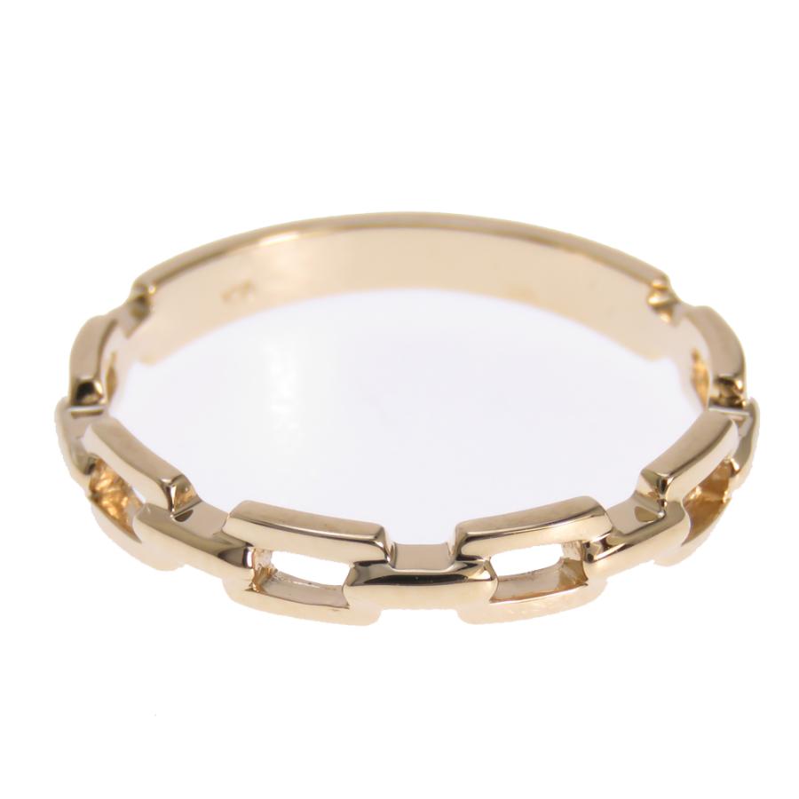 K10 地金 鎖 チェーンモチーフ リング 指輪 : ジュエリーラピネス