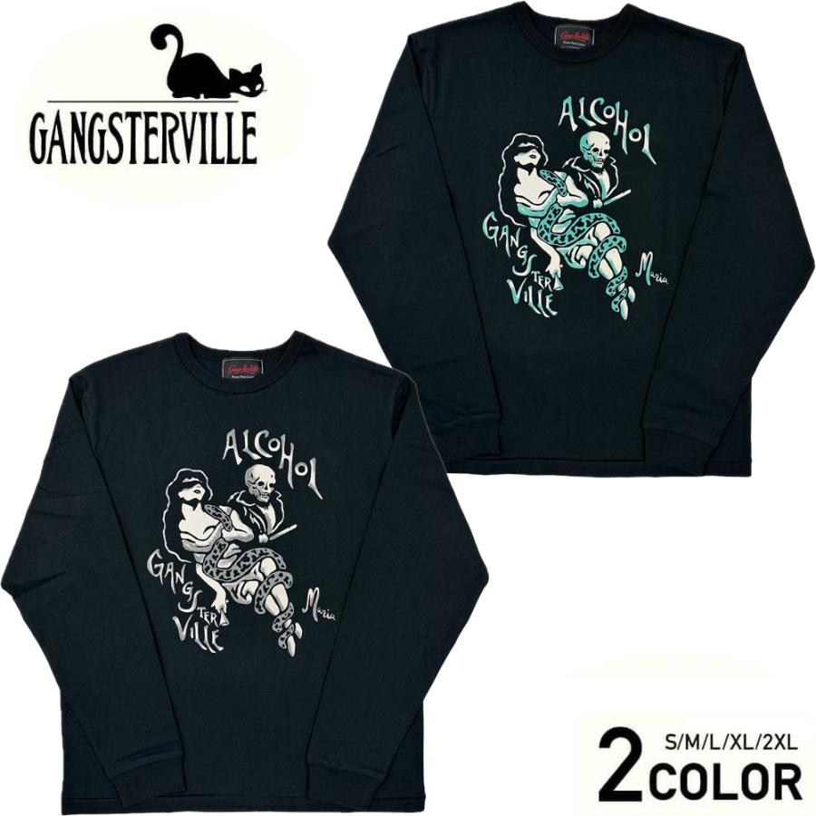 GANGSTERVILLE（ギャングスタービル） クルーネック 長袖 Tシャツ ロン