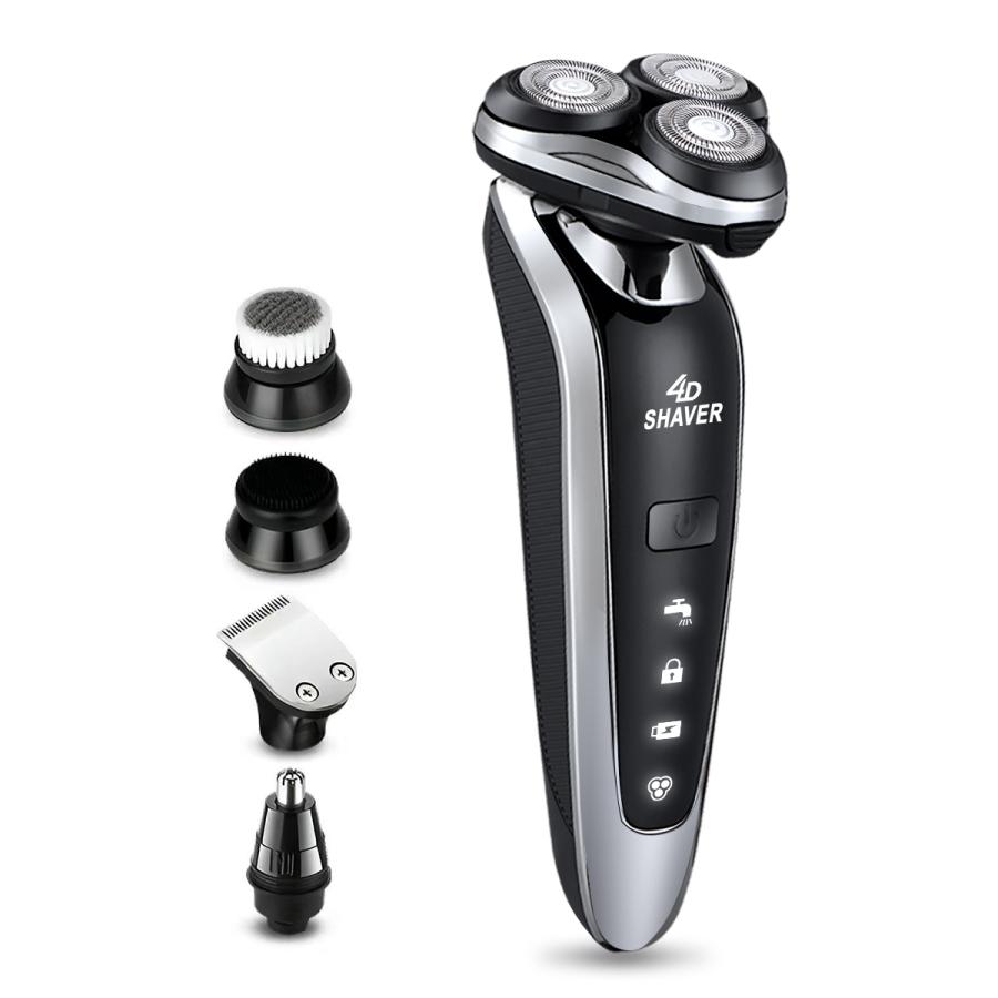 電動シェーバー メンズ 髭剃り 電気シェーバー 4in1 電動 丸型 回転式