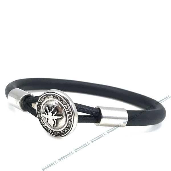 Dior HOMME DIOR ブレスレット ディオールオム BEE レザー ブラック