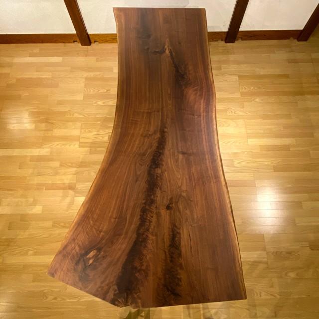 一枚板テーブル ウォールナット 無垢 ダイニングテーブル 脚付 天然木