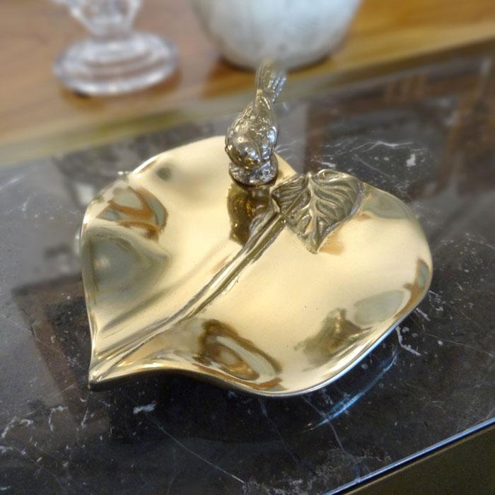 トレイ トレー プレート お皿 真鍮製 アンティークゴールド 金色