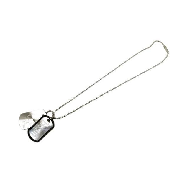 DIESEL（ディーゼル） ダブルプレート シルバー ネックレス DX0011040