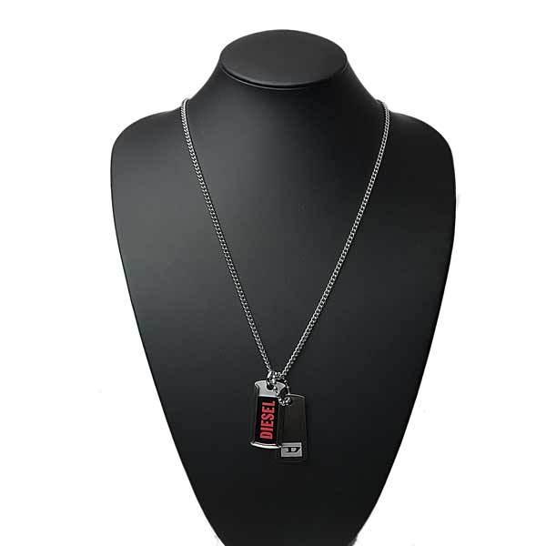 DIESEL（ディーゼル） ネックレス ブランド ダブルプレート シルバー