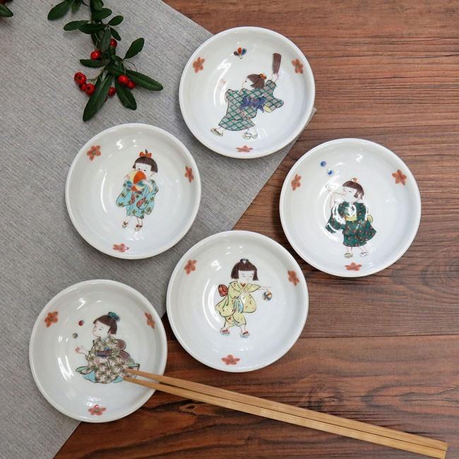 九谷焼 お皿 おしゃれ 食器 小皿 5枚セット わらべ : 和座倶楽部